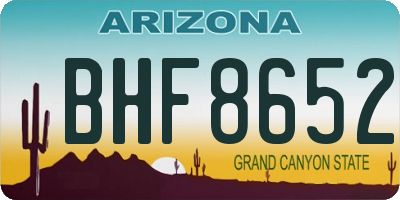 AZ license plate BHF8652