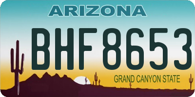 AZ license plate BHF8653