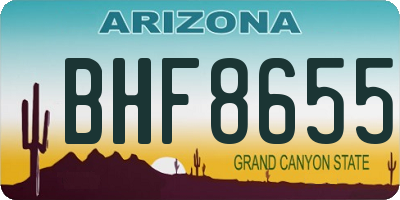 AZ license plate BHF8655