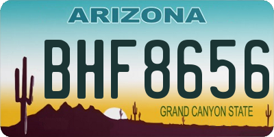 AZ license plate BHF8656