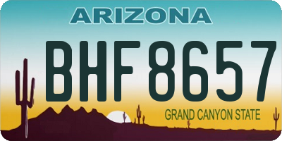 AZ license plate BHF8657