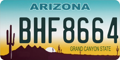 AZ license plate BHF8664
