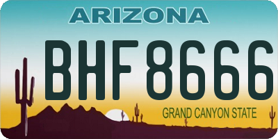 AZ license plate BHF8666