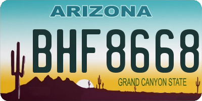 AZ license plate BHF8668