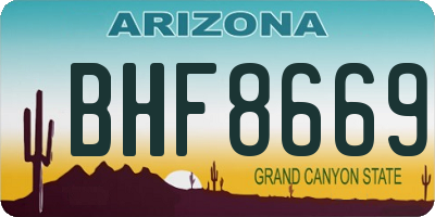AZ license plate BHF8669