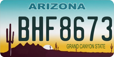 AZ license plate BHF8673