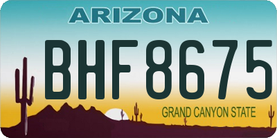 AZ license plate BHF8675