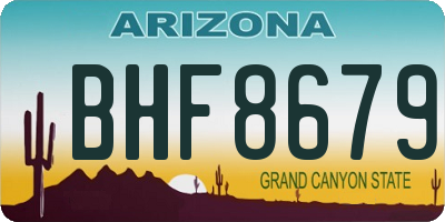 AZ license plate BHF8679
