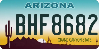 AZ license plate BHF8682