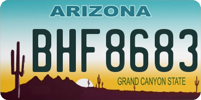 AZ license plate BHF8683