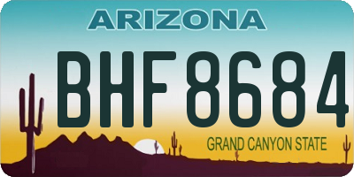 AZ license plate BHF8684