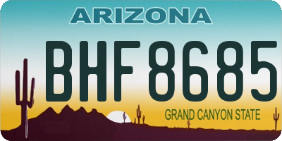 AZ license plate BHF8685
