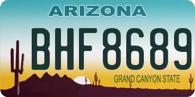 AZ license plate BHF8689