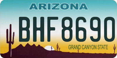 AZ license plate BHF8690