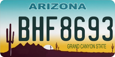 AZ license plate BHF8693