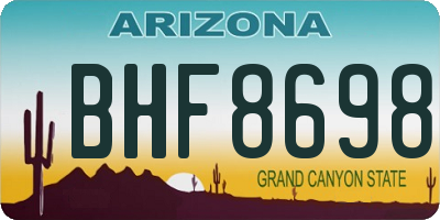 AZ license plate BHF8698