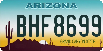AZ license plate BHF8699