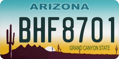 AZ license plate BHF8701