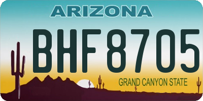 AZ license plate BHF8705