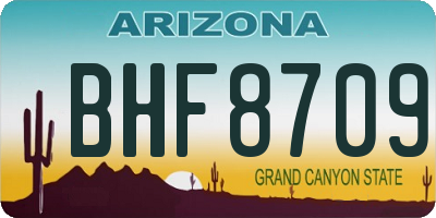 AZ license plate BHF8709