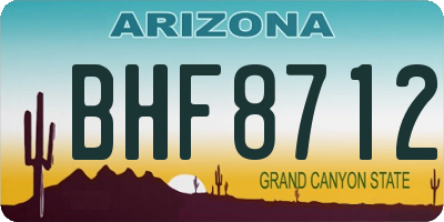 AZ license plate BHF8712