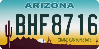 AZ license plate BHF8716