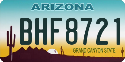 AZ license plate BHF8721