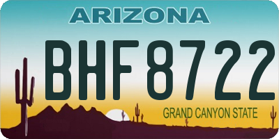 AZ license plate BHF8722