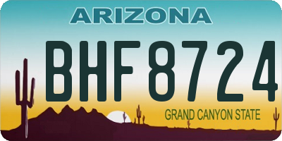 AZ license plate BHF8724