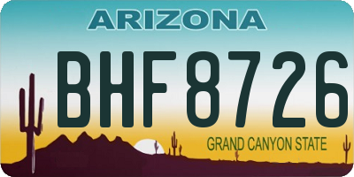 AZ license plate BHF8726