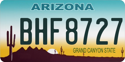 AZ license plate BHF8727
