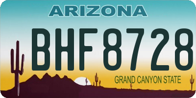 AZ license plate BHF8728