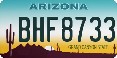 AZ license plate BHF8733