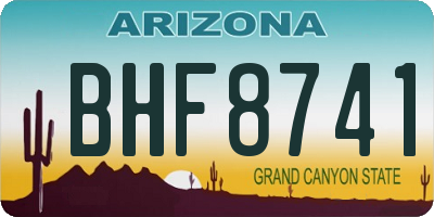 AZ license plate BHF8741