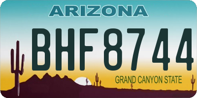 AZ license plate BHF8744
