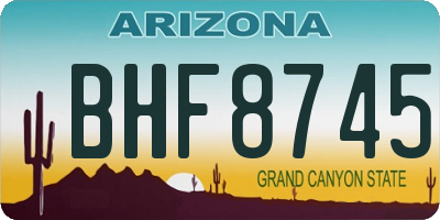 AZ license plate BHF8745