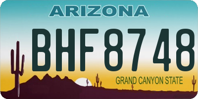 AZ license plate BHF8748