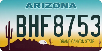 AZ license plate BHF8753