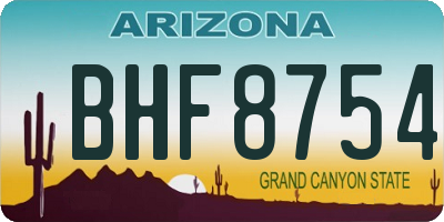 AZ license plate BHF8754