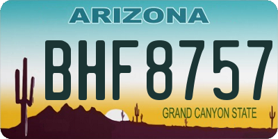AZ license plate BHF8757