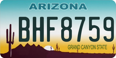 AZ license plate BHF8759