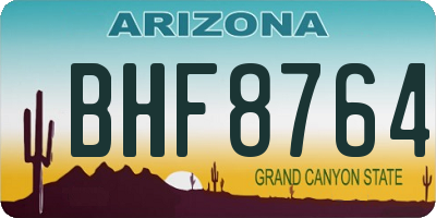 AZ license plate BHF8764