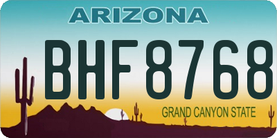 AZ license plate BHF8768