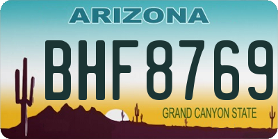 AZ license plate BHF8769