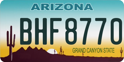 AZ license plate BHF8770