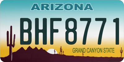 AZ license plate BHF8771