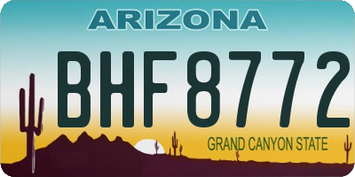 AZ license plate BHF8772