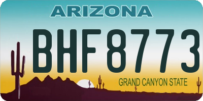 AZ license plate BHF8773