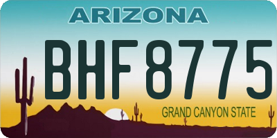 AZ license plate BHF8775