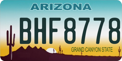 AZ license plate BHF8778